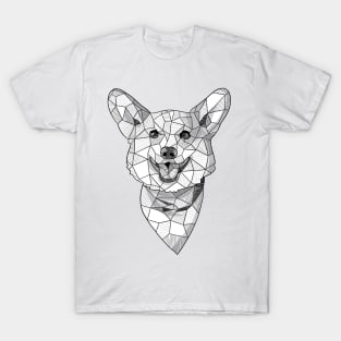 Happy Corgi Geometric Sketch T-Shirt